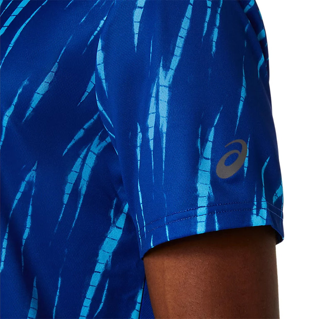 Asics Seasonal All Over Print Men's Running T-Shirt - True Blue