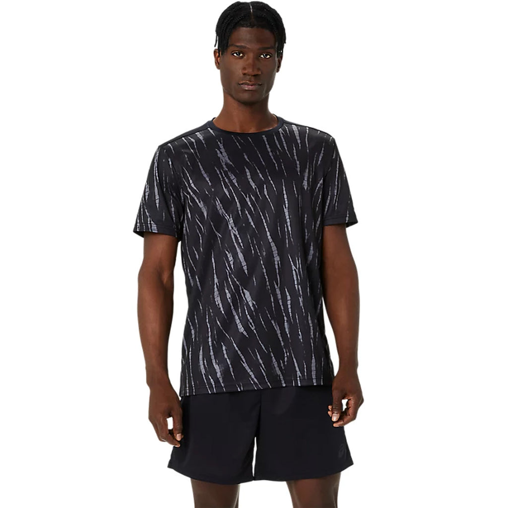 Asics Seasonal All Over Print Men's Running T-Shirt - Performance Black