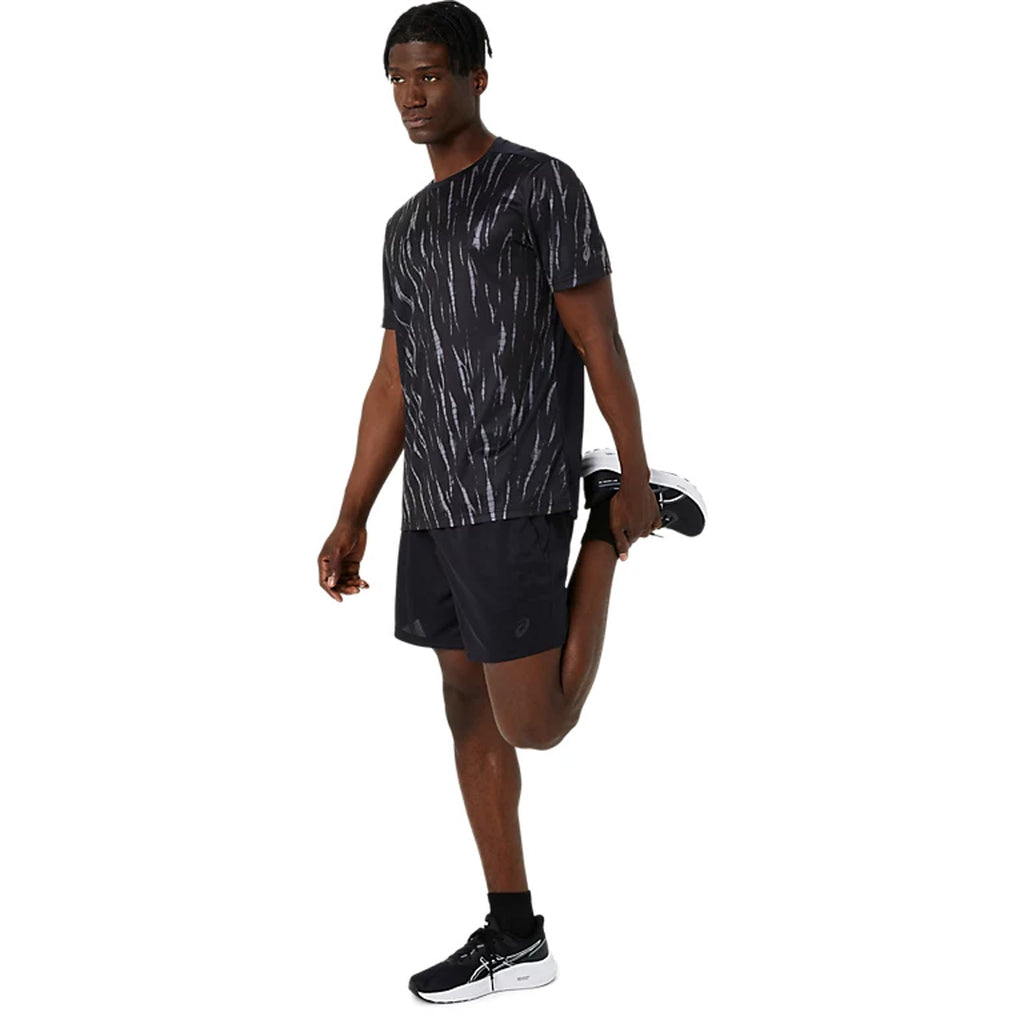 Asics Seasonal All Over Print Men's Running T-Shirt - Performance Black