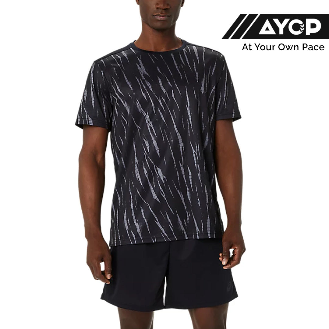 Asics Seasonal All Over Print Men's Running T-Shirt - Performance Black