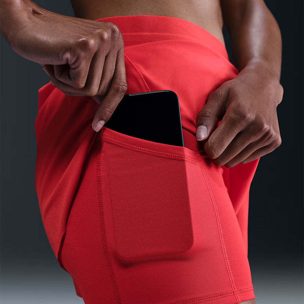 Nike Swift Dri-FIT Mid-Rise 2-in-1 Women's Running Shorts - Light Crimson