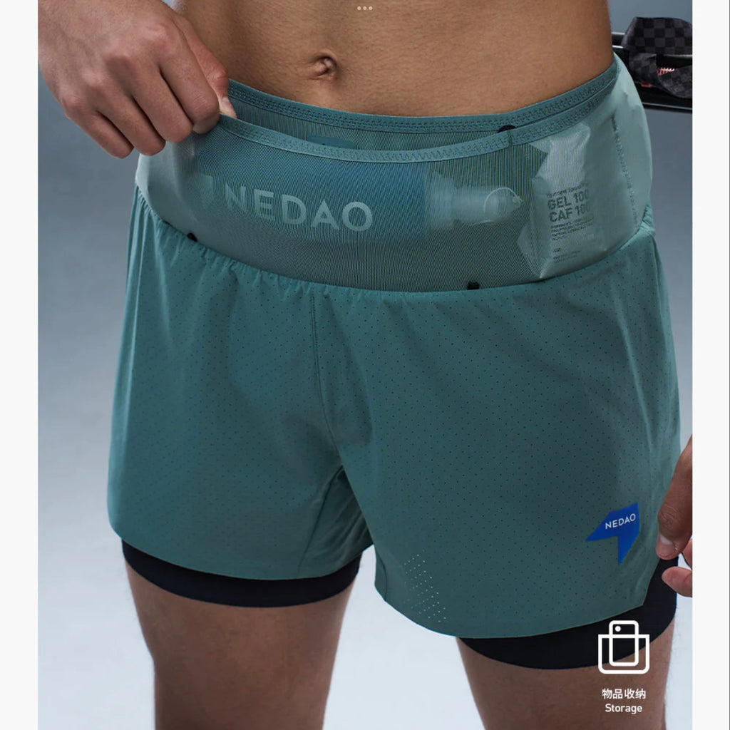 Nedao TrioShorts PowerPouch V3.0 2-in-1 Men’s Running Shorts - Black