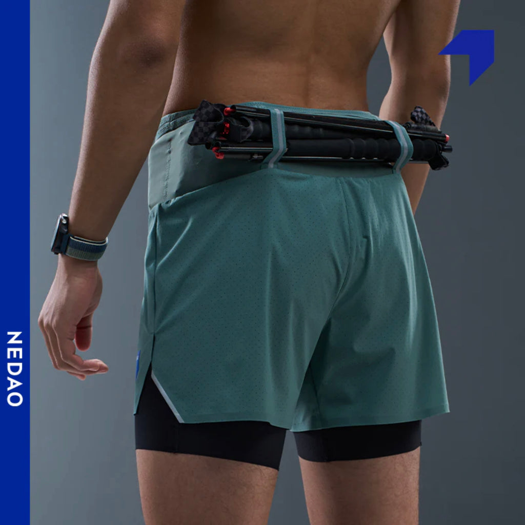 Nedao TrioShorts PowerPouch V3.0 2-in-1 Men’s Running Shorts - Mist Green