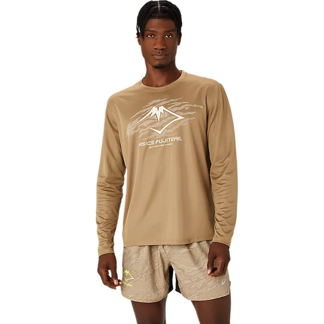 Asics Fujitrail Logo Men's Running Long Sleeve T-Shirt - Pepper