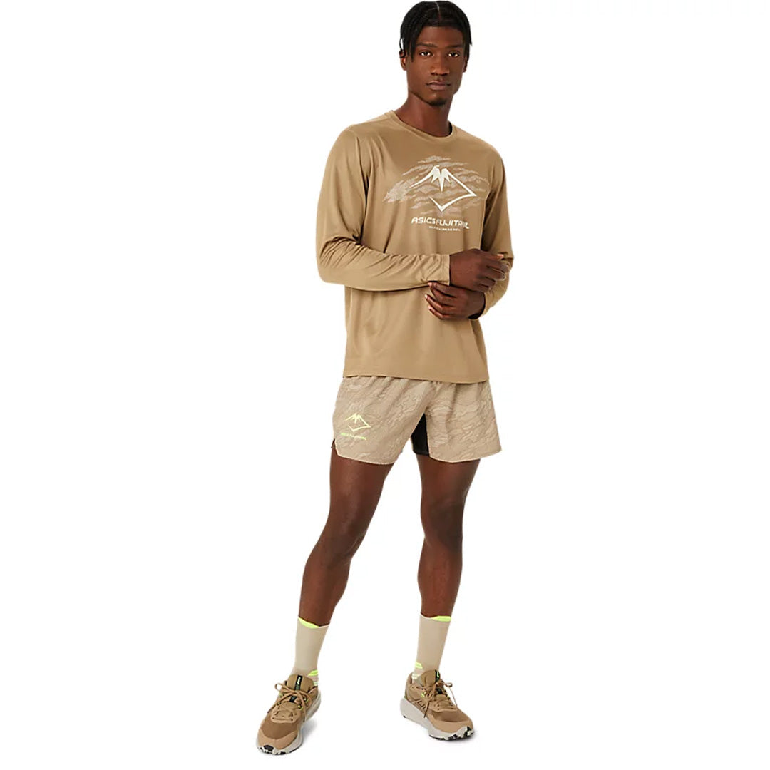 Asics Fujitrail Logo Men's Running Long Sleeve T-Shirt - Pepper