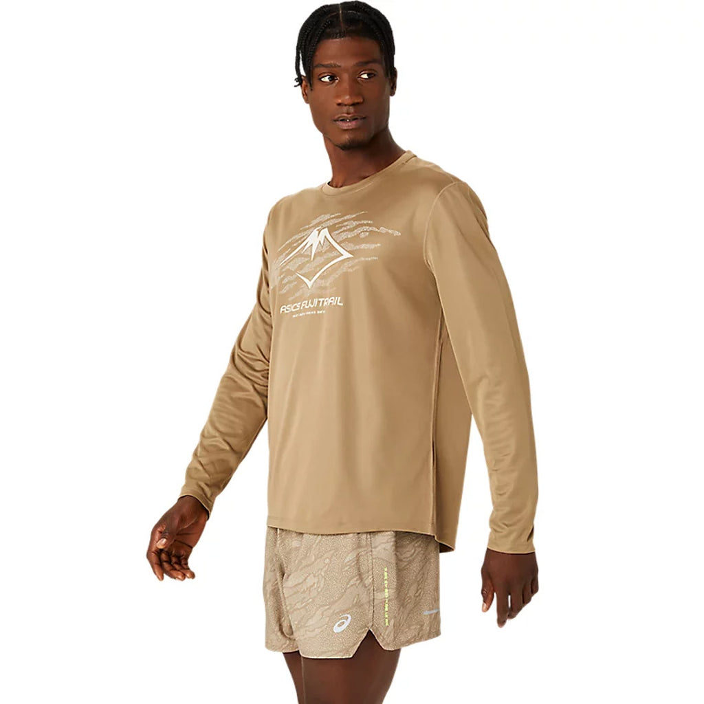 Asics Fujitrail Logo Men's Running Long Sleeve T-Shirt - Pepper
