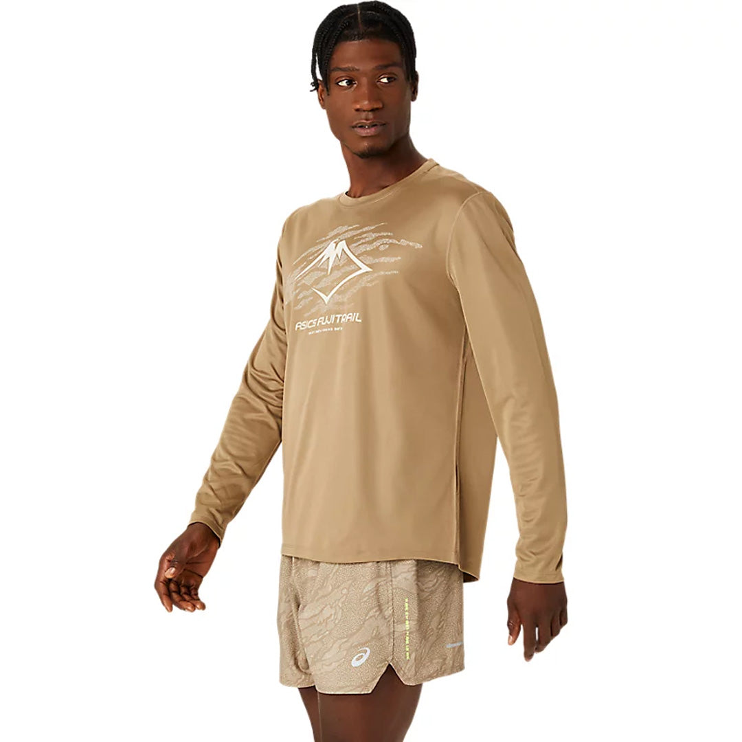 Asics Fujitrail Logo Men's Running Long Sleeve T-Shirt - Pepper
