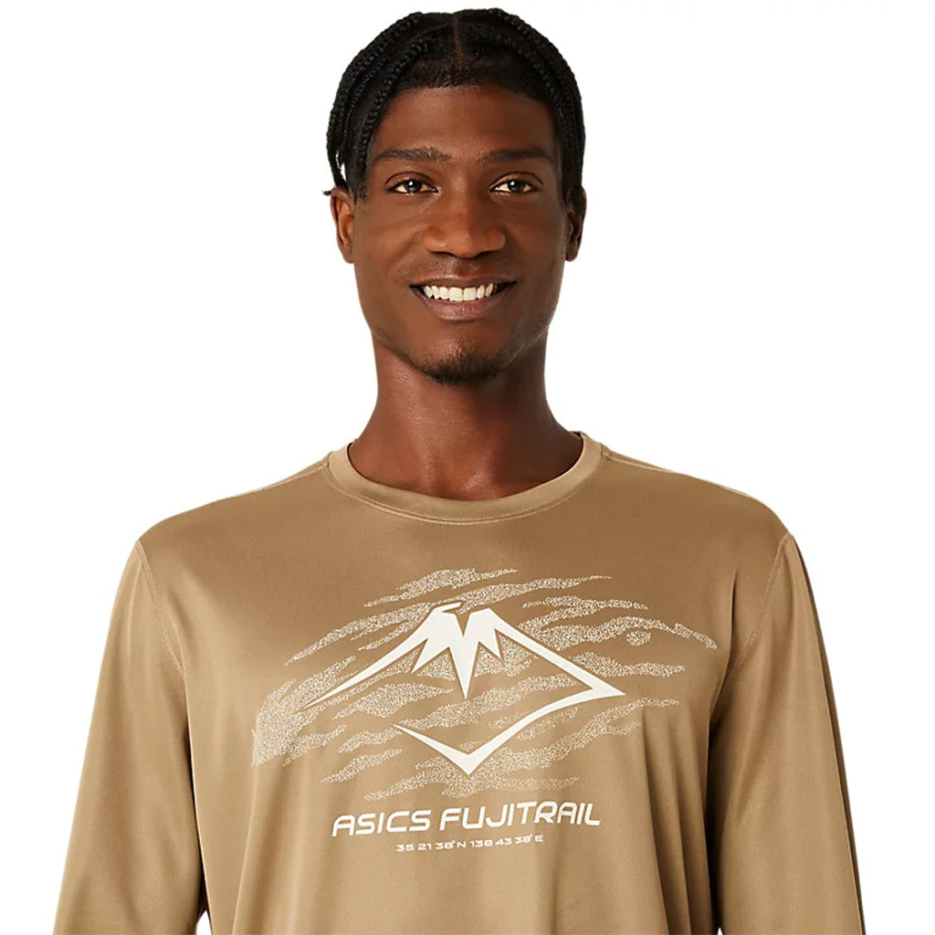 Asics Fujitrail Logo Men's Running Long Sleeve T-Shirt - Pepper