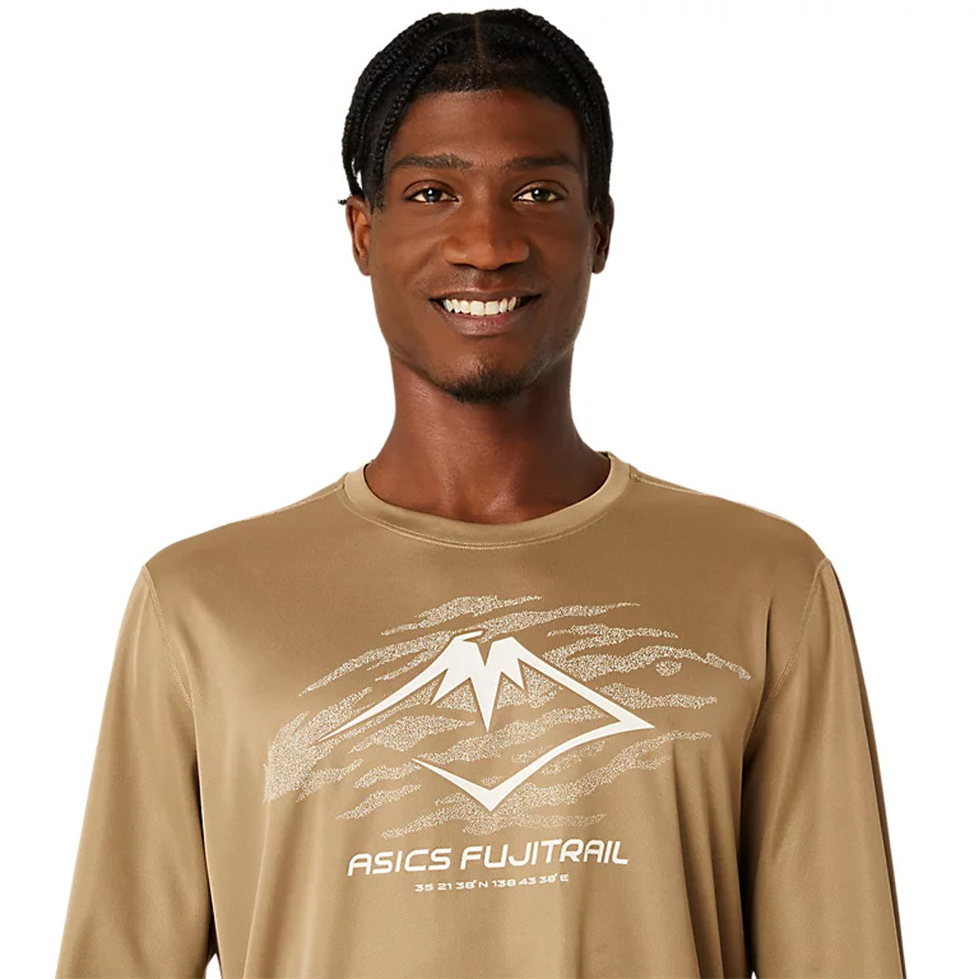 Asics Fujitrail Logo Men's Running Long Sleeve T-Shirt - Pepper