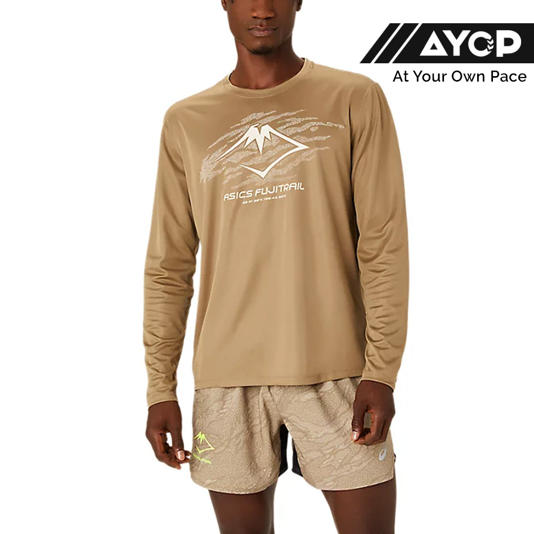 Asics Fujitrail Logo Men's Running Long Sleeve T-Shirt - Pepper