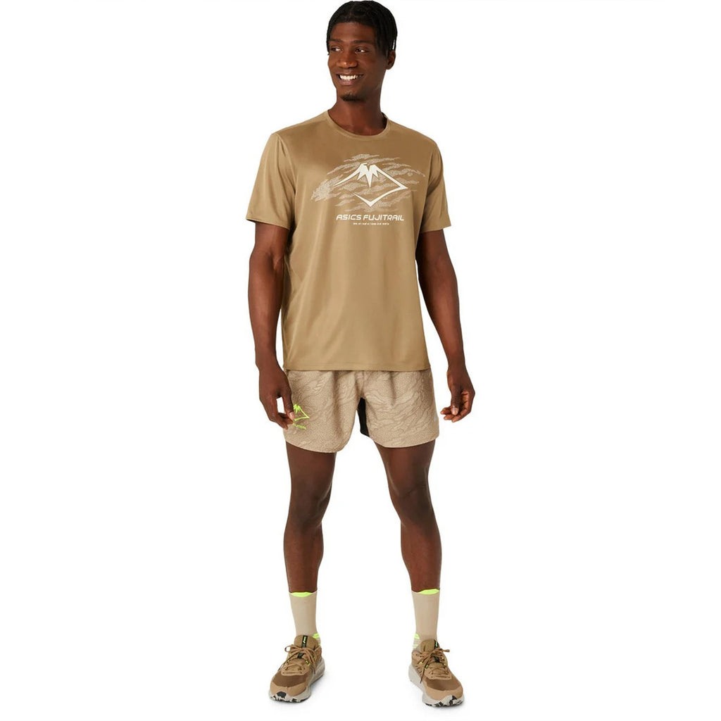 Asics Fujitrail All Over Prints 5-inch Men's Running Shorts - Pepper