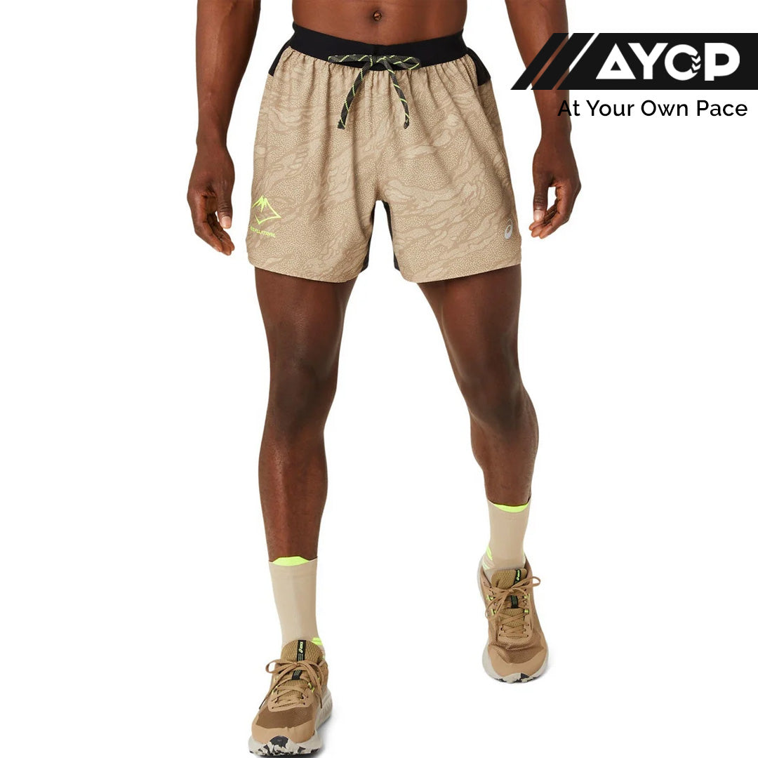 Asics Fujitrail All Over Prints 5-inch Men's Running Shorts - Pepper