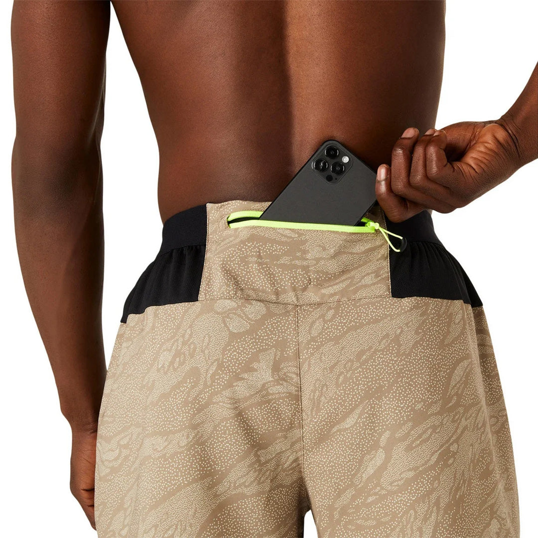 Asics Fujitrail All Over Prints 5-inch Men's Running Shorts - Pepper