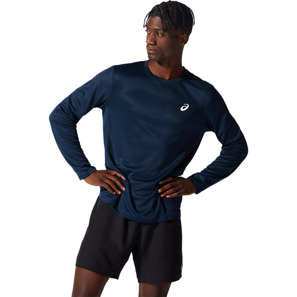 Asics Silver Men's Running T-Shirt Long Sleeve - French Blue