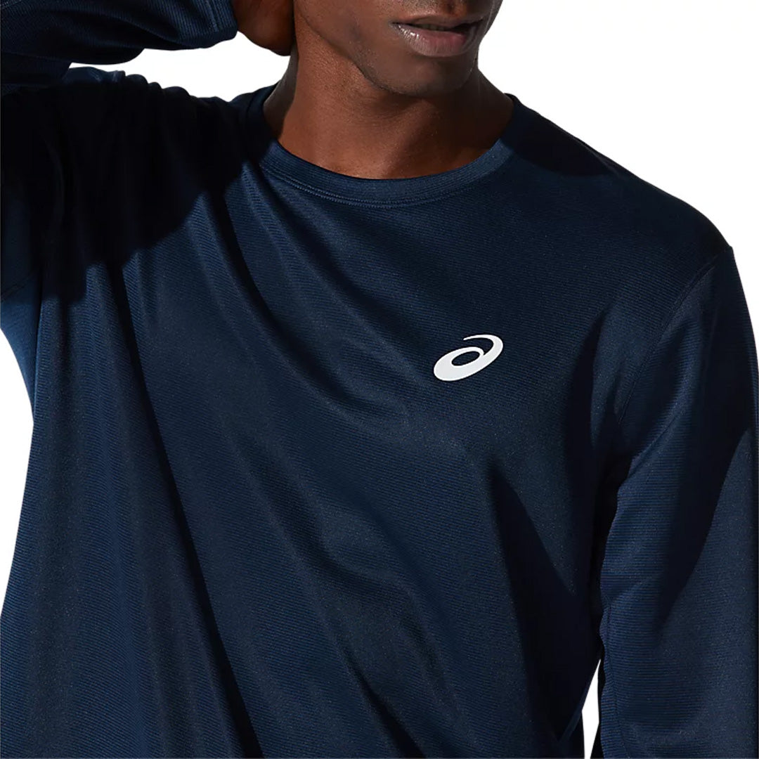 Asics Silver Men's Running T-Shirt Long Sleeve - French Blue
