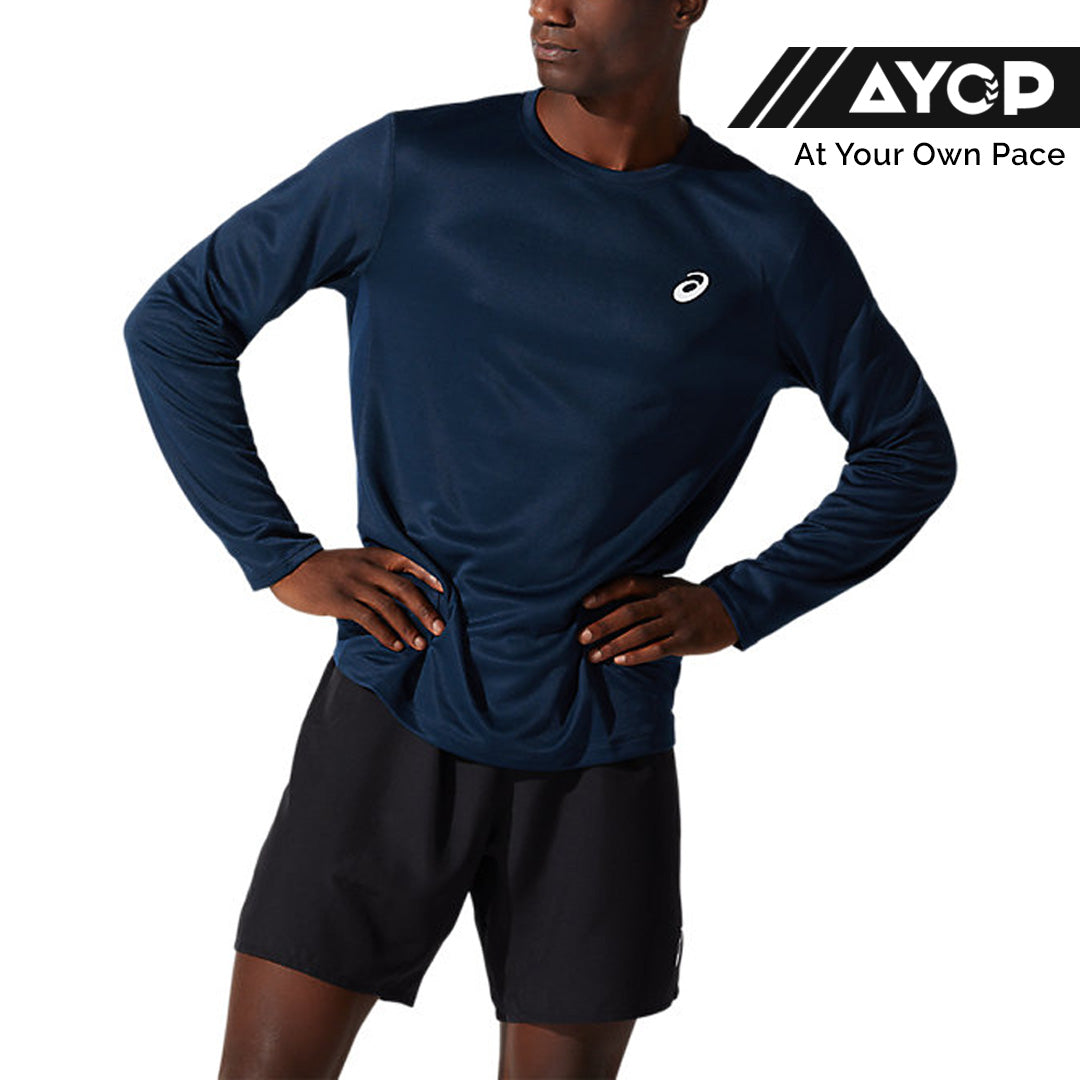 Asics Silver Men's Running T-Shirt Long Sleeve - French Blue