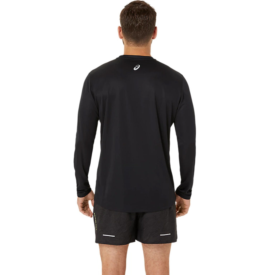 Asics Fujitrail Logo Men's Running T-Shirt Long Sleeve - Black/Graphic Grey