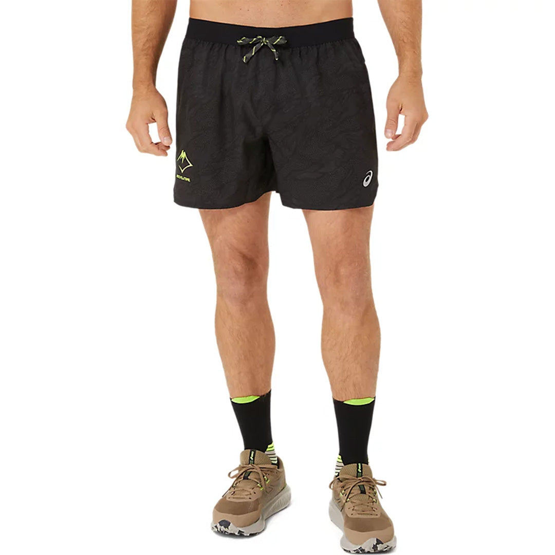 Asics Fujitrail All Over Print 5-inch Men's Running Shorts - Performance Black