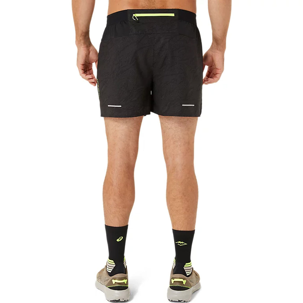 Asics Fujitrail All Over Print 5-inch Men's Running Shorts - Performance Black