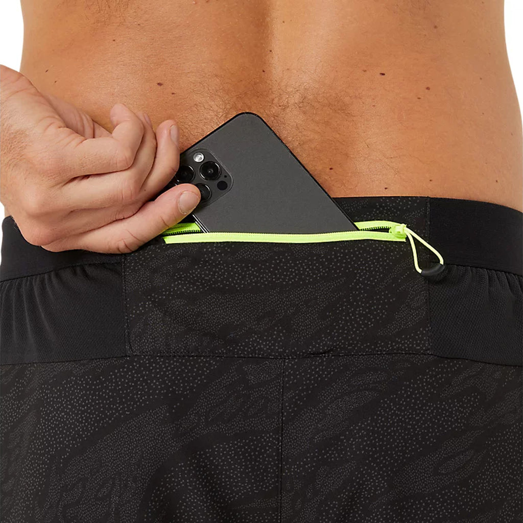 Asics Fujitrail All Over Print 5-inch Men's Running Shorts - Performance Black