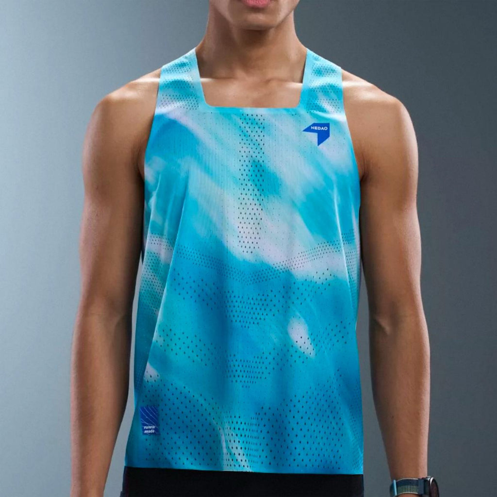 Nedao Men's QiFlow One Cut Vortex Men's Racing Singlet - Gletser Blue