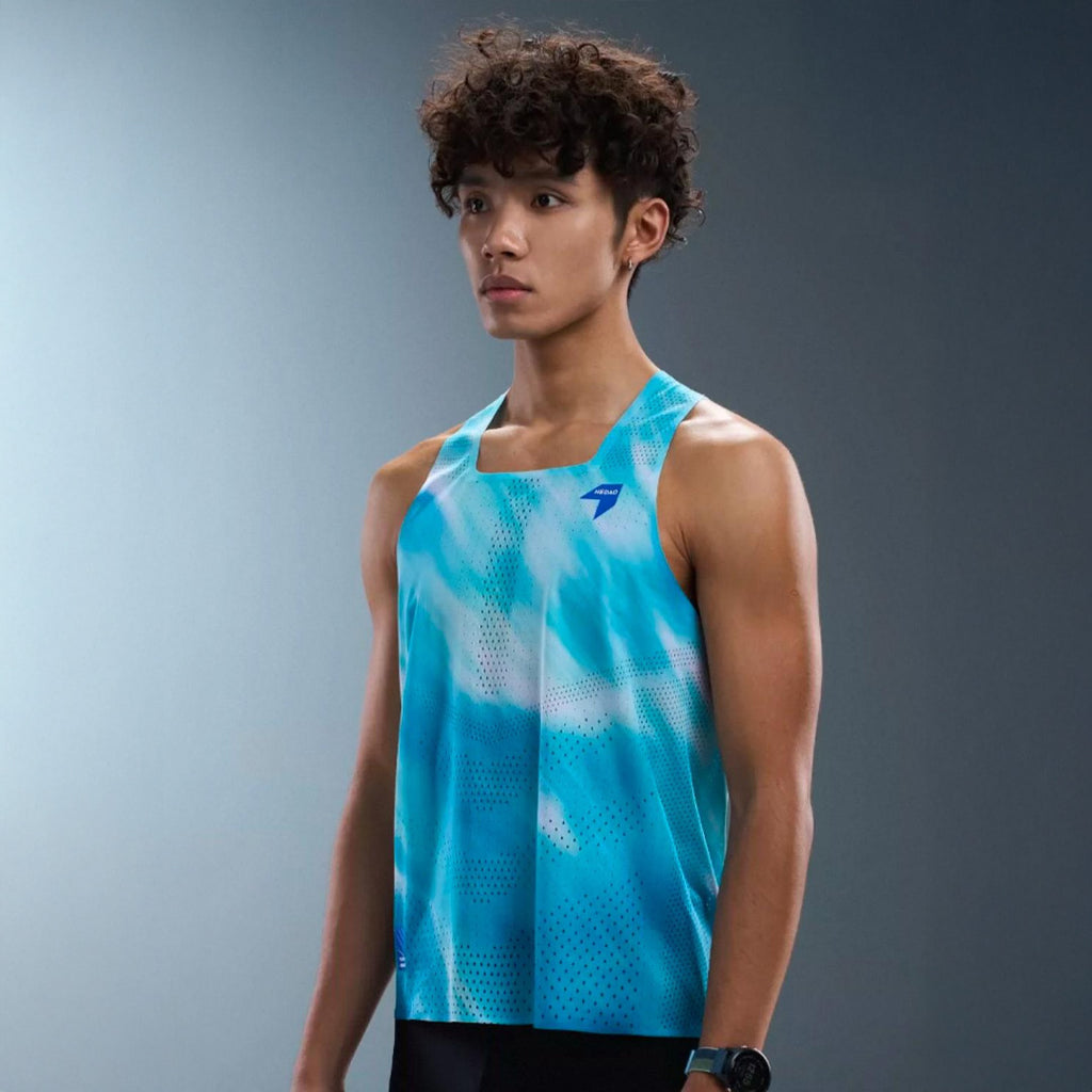 Nedao Men's QiFlow One Cut Vortex Men's Racing Singlet - Gletser Blue