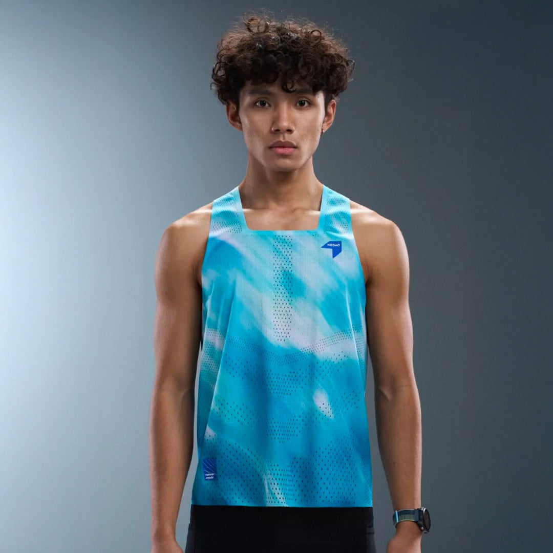 Nedao Men's QiFlow One Cut Vortex Men's Racing Singlet - Gletser Blue