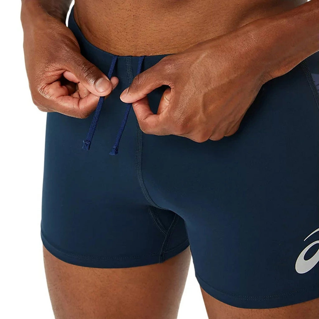 Asics Graphic Tights Men's Running Tights - French Blue