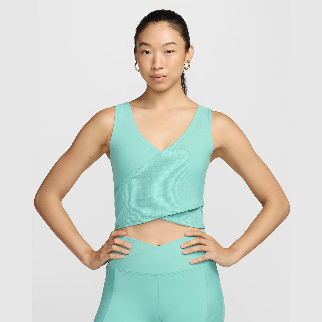 Nike One Fitted Rib Tank Women's Running Tank Top - Green Frost