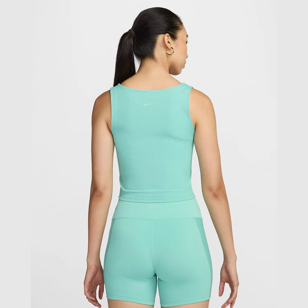 Nike One Fitted Rib Tank Women's Running Tank Top - Green Frost