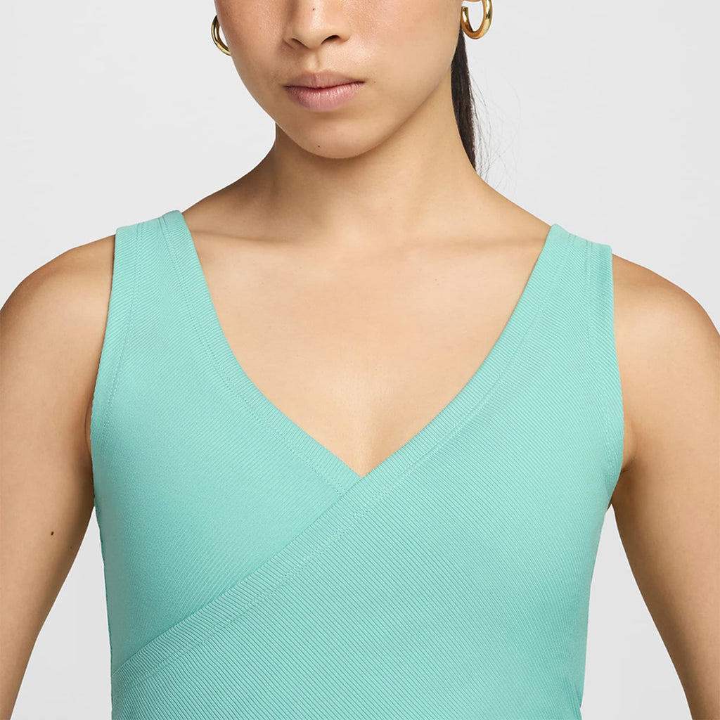 Nike One Fitted Rib Tank Women's Running Tank Top - Green Frost