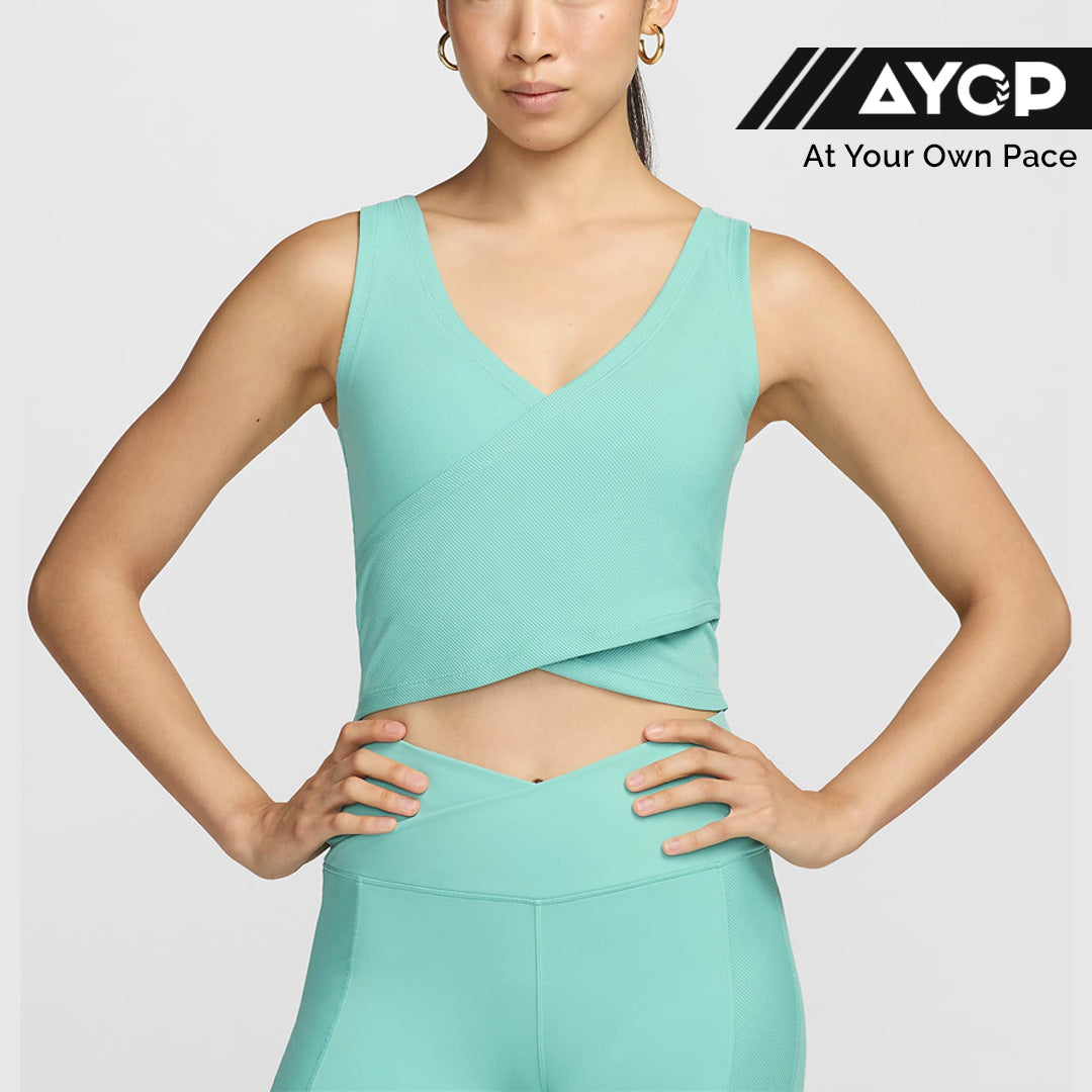 Nike One Fitted Rib Tank Women's Running Tank Top - Green Frost