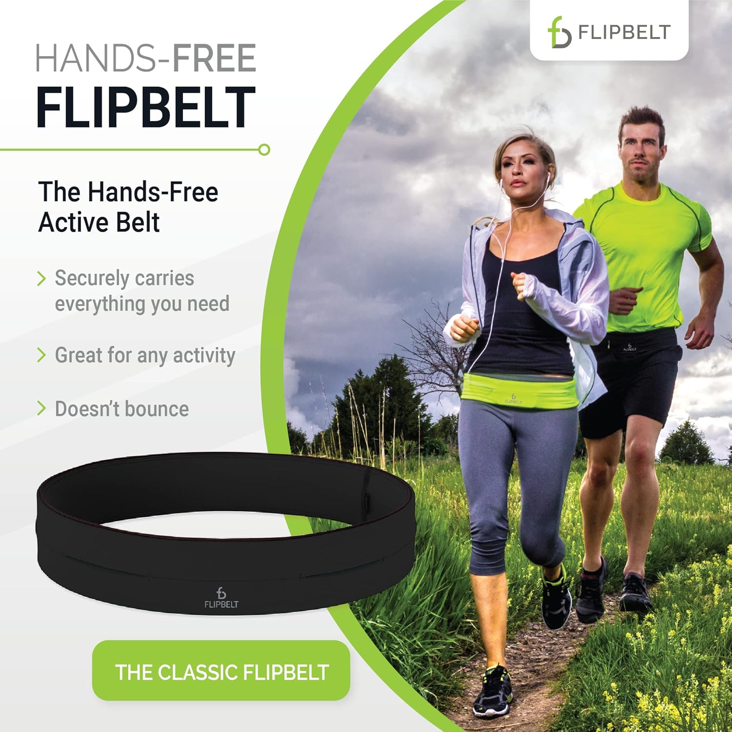 FlipBelt Classic Running Belt - Black