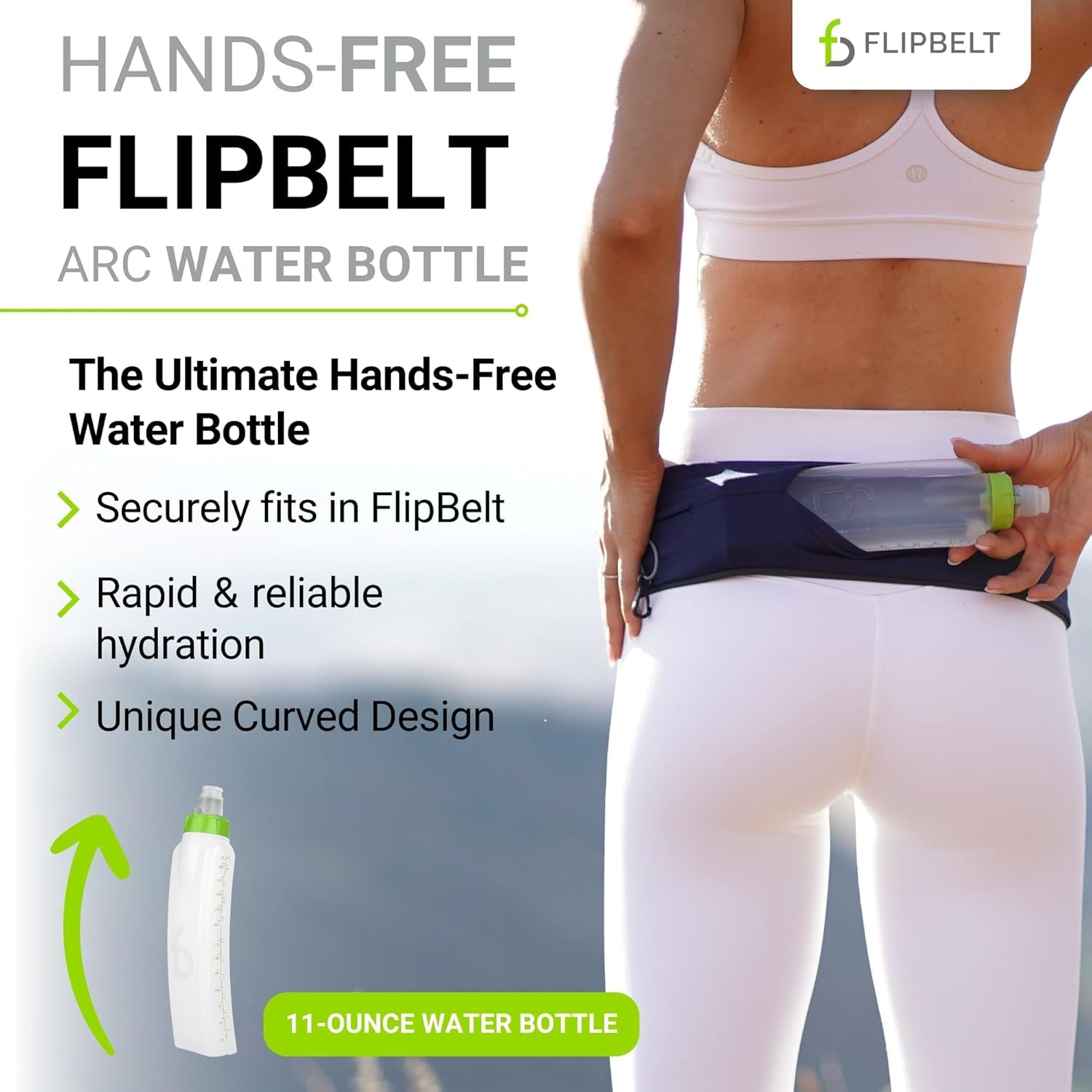 FlipBelt Arc Water Bottle Curved 11oz 330ml