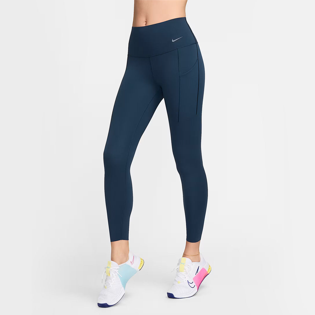 Nike Universa Medium-Support High-Waisted 7/8 Women's Running Leggings with Pocket - Armoury Navy