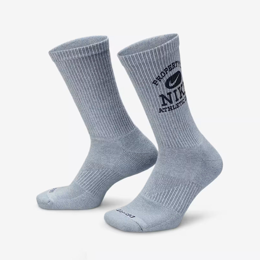 (3 Pairs) Nike Everyday Cushioned Crew Unisex Running Socks - Multi-Color