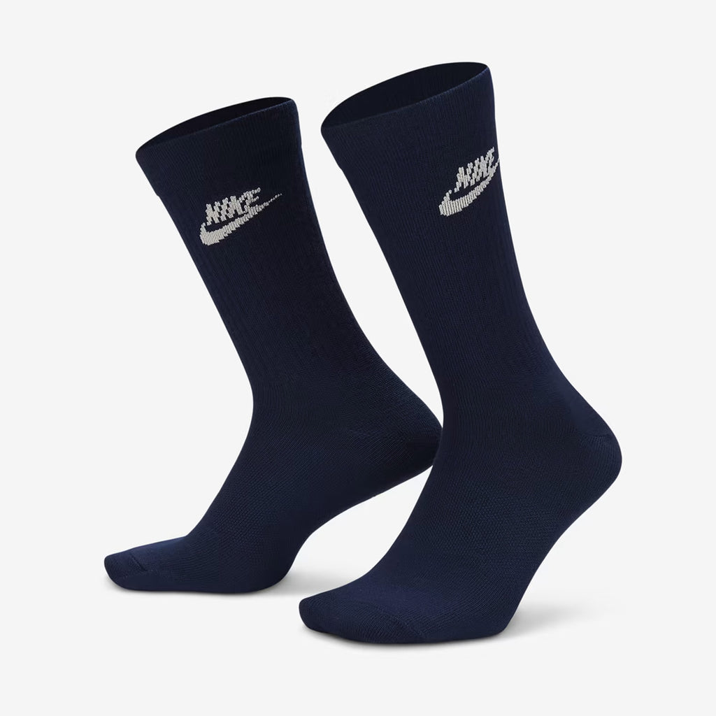 (3 Pairs) Nike Everyday Essential Men’s Women’s Training Crew Socks - Black Cream Grey