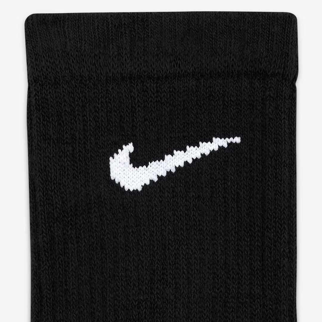 (3 Pairs) Nike Everyday Plus Cushioned Training Crew Unisex Running Socks - Black