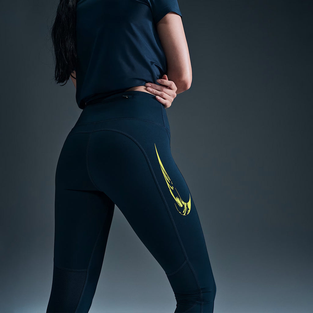 Nike Fast Swoosh Mid-Rise 7/8 Women's Running Leggings - Armory Navy