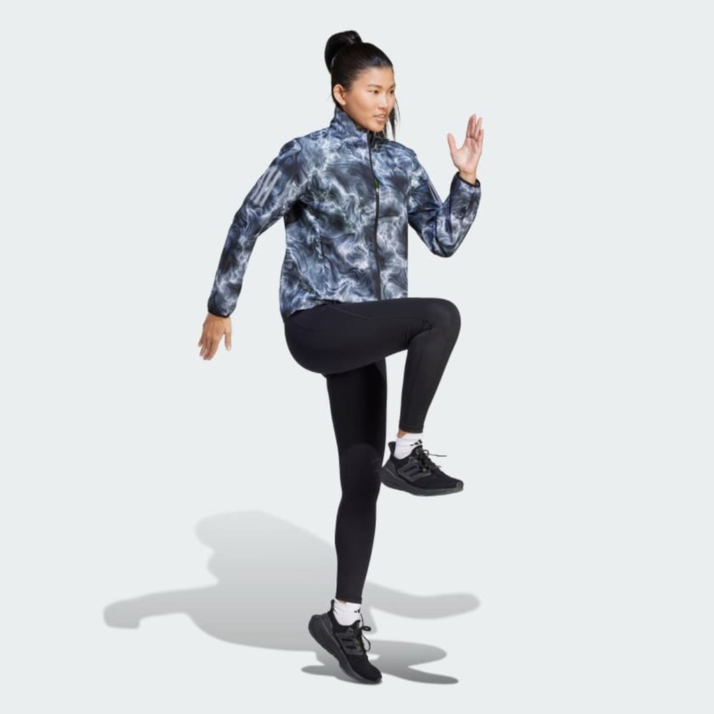 Adidas Own the Run Allover Print Windbreaker Women's Running Jacket - Grey Six