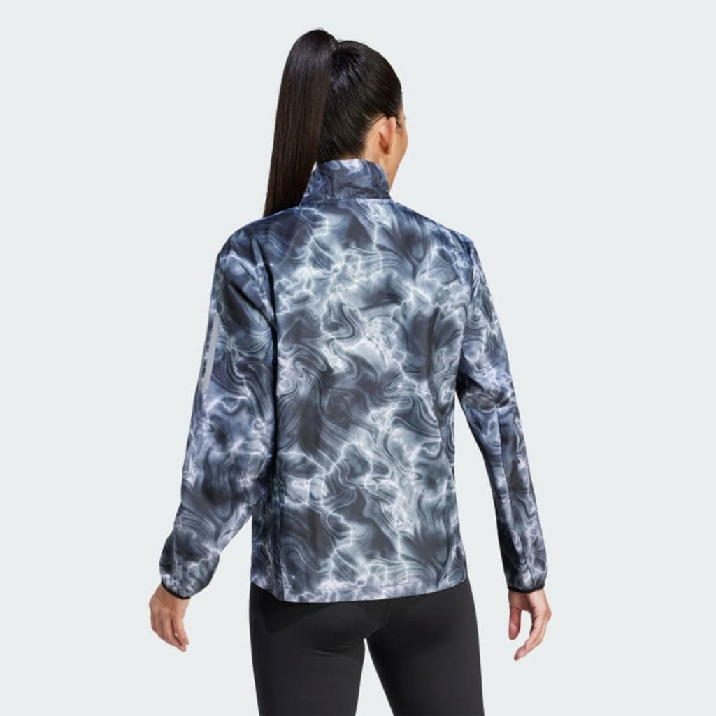 Adidas Own the Run Allover Print Windbreaker Women's Running Jacket - Grey Six