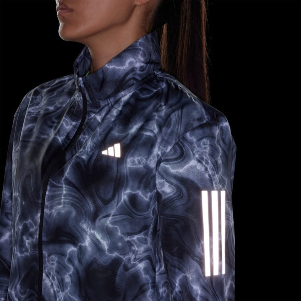 Adidas Own the Run Allover Print Windbreaker Women's Running Jacket - Grey Six