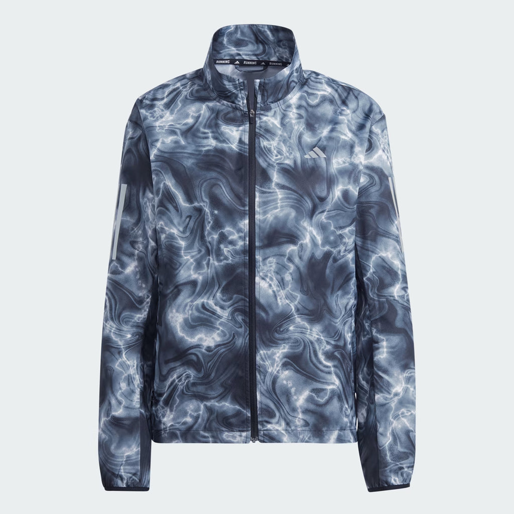 Adidas Own the Run Allover Print Windbreaker Women's Running Jacket - Grey Six