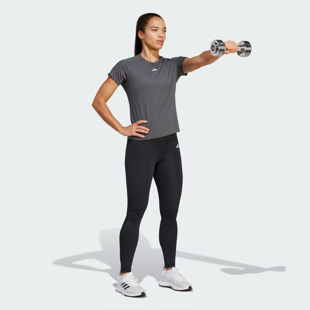 Adidas AEROREADY Train Essentials Minimal Branding Crewneck Women's Training T-Shirt - Grey Six