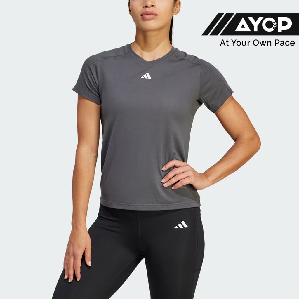 Adidas AEROREADY Train Essentials Minimal Branding Crewneck Women's Training T-Shirt - Grey Six