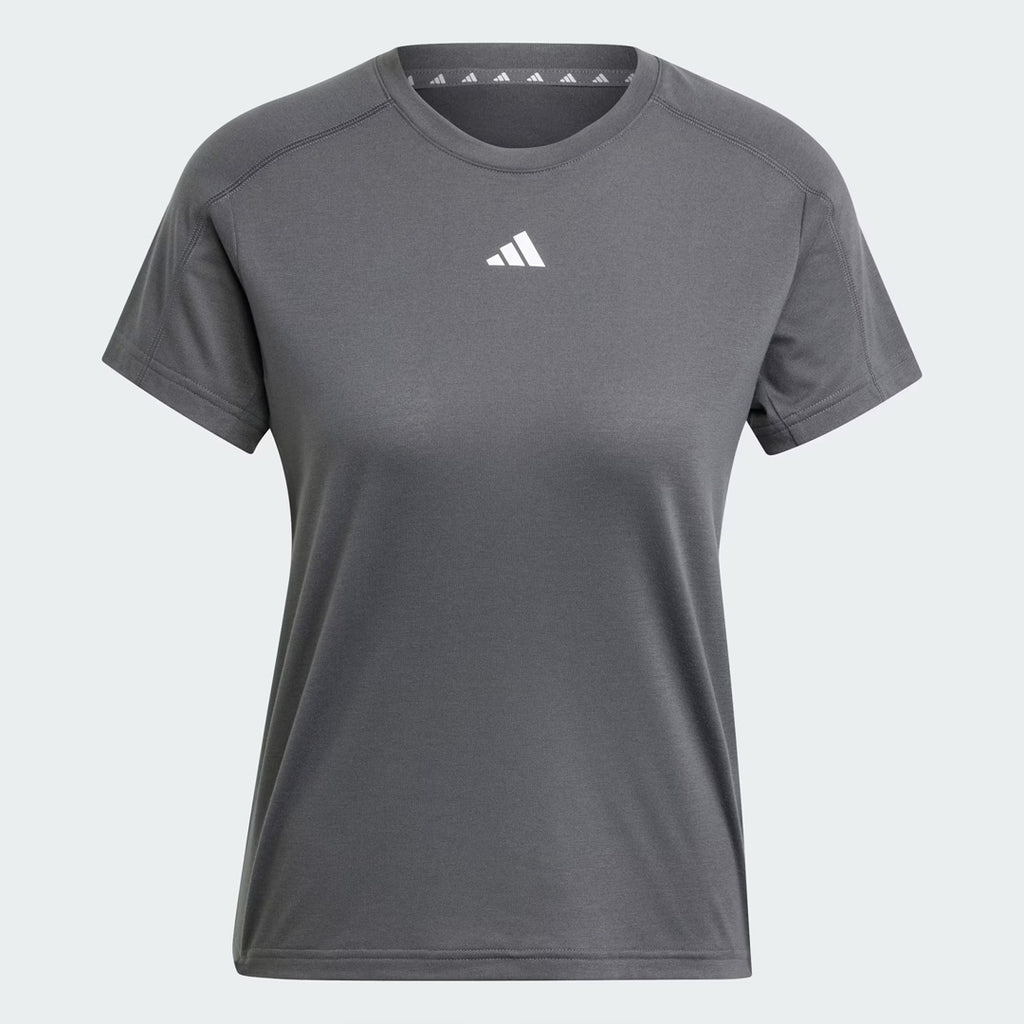 Adidas AEROREADY Train Essentials Minimal Branding Crewneck Women's Training T-Shirt - Grey Six