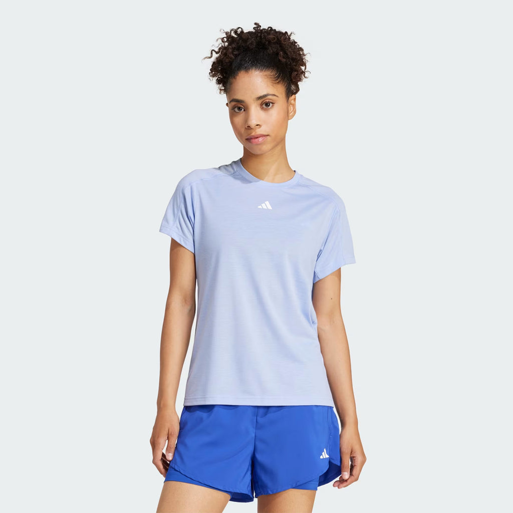 Adidas AEROREADY Train Essentials Minimal Branding Crewneck Women's Training T-Shirt - Blue Six