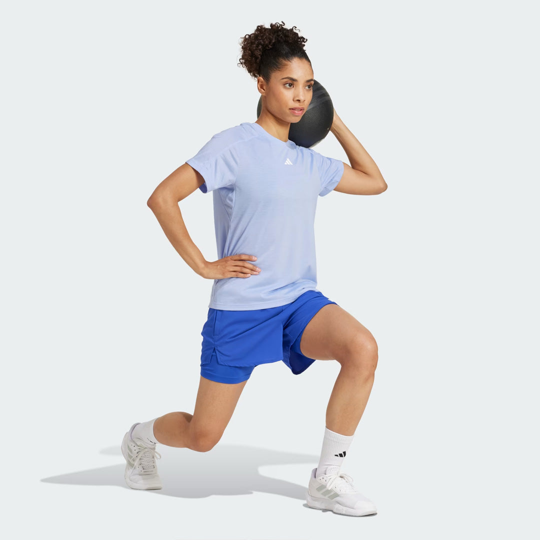 Adidas AEROREADY Train Essentials Minimal Branding Crewneck Women's Training T-Shirt - Blue Six
