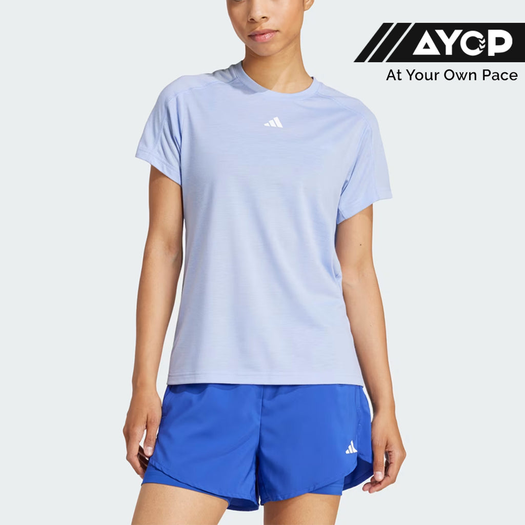 Adidas AEROREADY Train Essentials Minimal Branding Crewneck Women's Training T-Shirt - Blue Six
