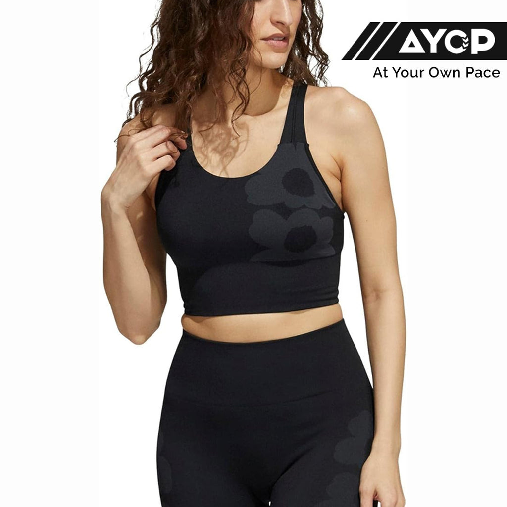 Adidas Marimekko Aeroknit Longline Bra Women's Sports Bra - Black